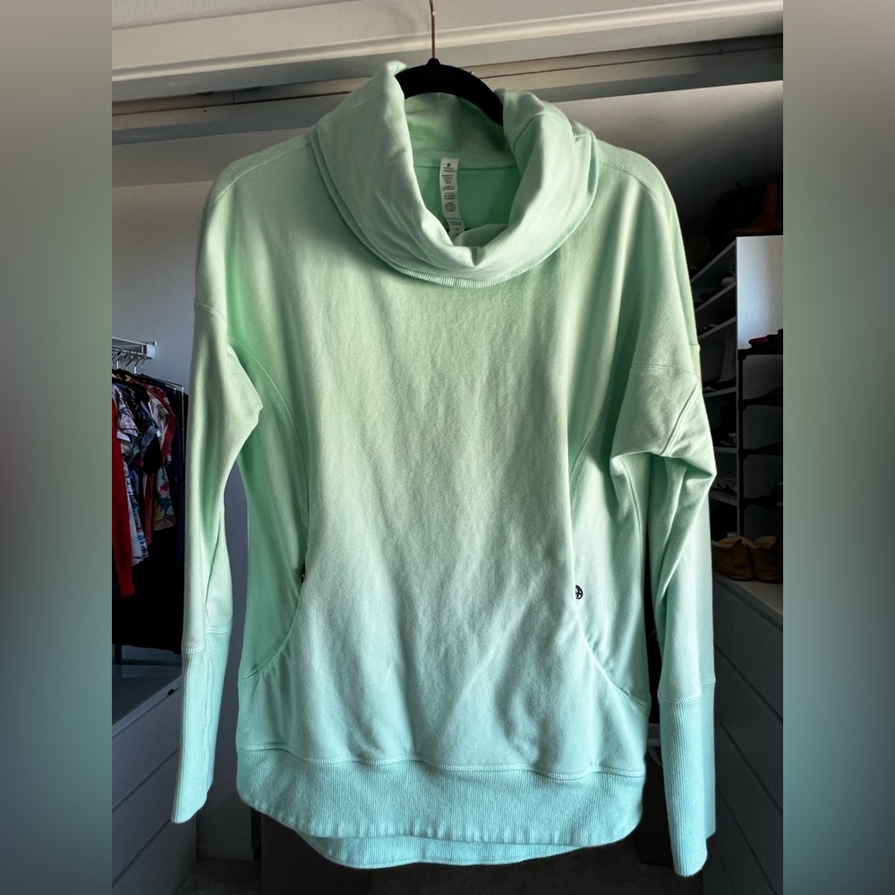 Lululemon cowl neck pullover - mint green - size 6
